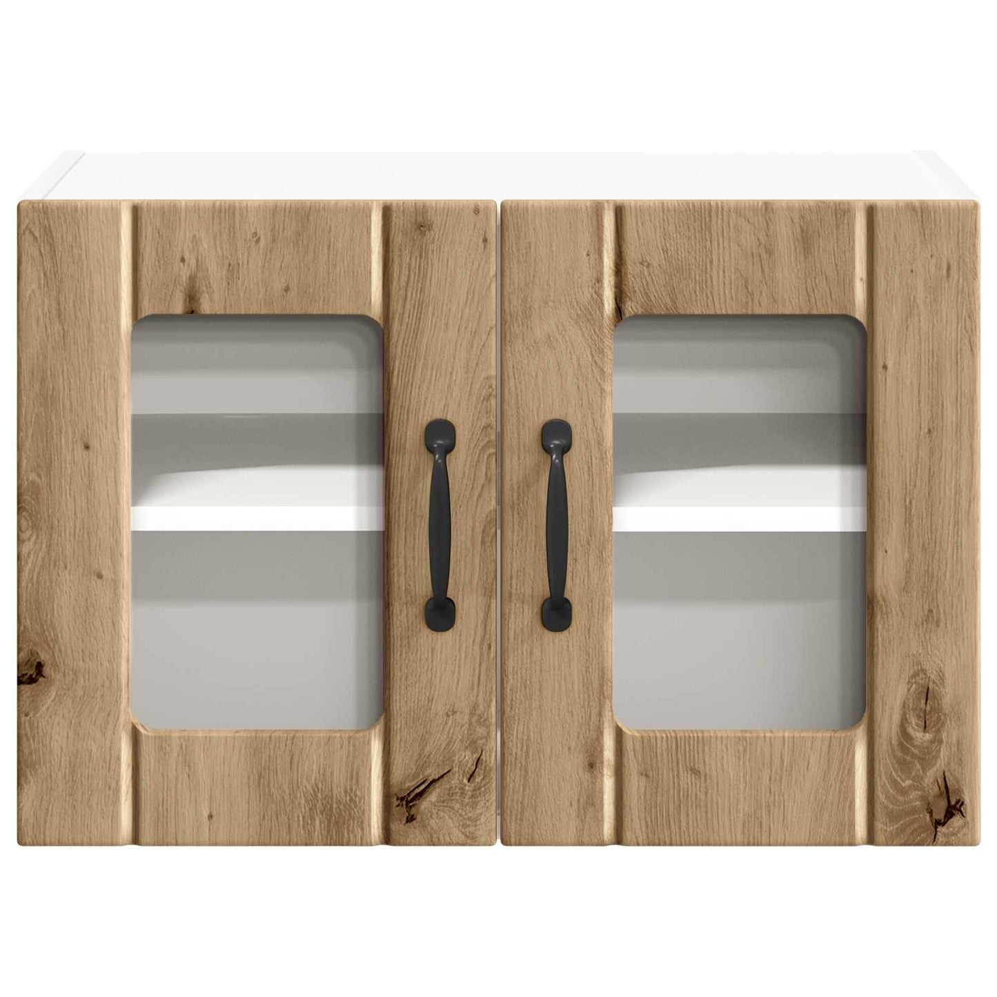vidaXL Wall Glass Cabinet LUCCA Artisan Oak 60 x 31 x 40 cm