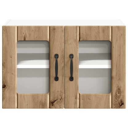 vidaXL Wall Glass Cabinet LUCCA Artisan Oak 60 x 31 x 40 cm