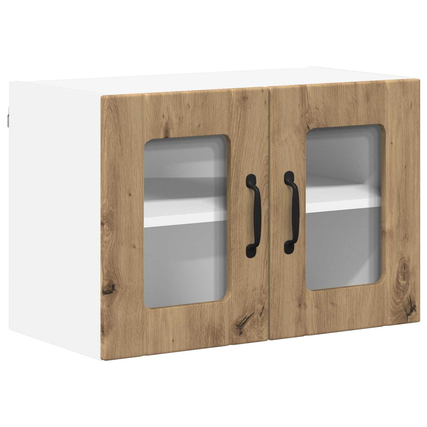 vidaXL Wall Glass Cabinet LUCCA 2 pcs Artisan Oak Engineered Wood