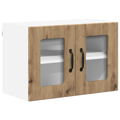vidaXL Wall Glass Cabinet LUCCA 2 pcs Artisan Oak 60 x 31 x 40 cm