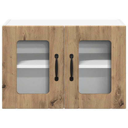 vidaXL Wall Glass Cabinet LUCCA 2 pcs Artisan Oak Engineered Wood