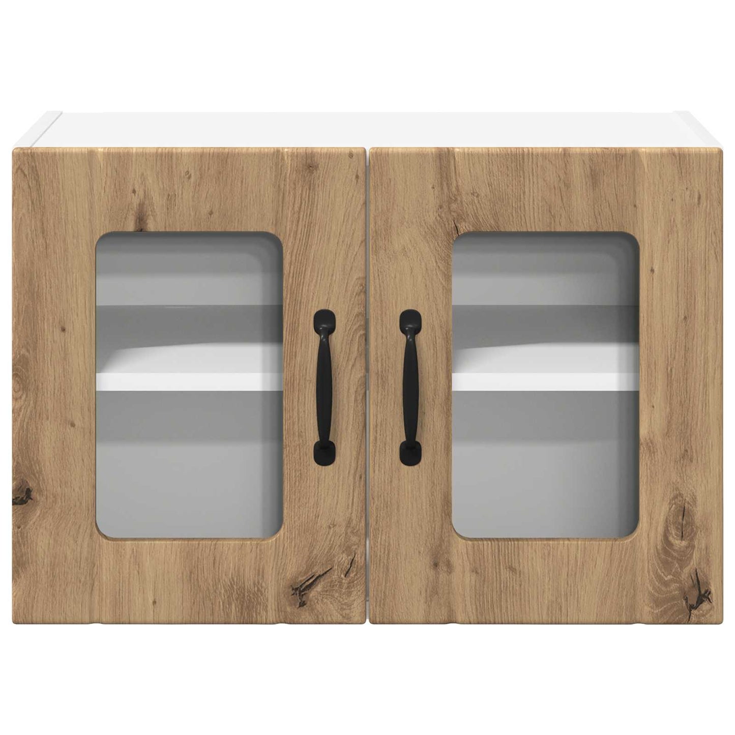 vidaXL Wall Glass Cabinet LUCCA 2 pcs Artisan Oak 60 x 31 x 40 cm