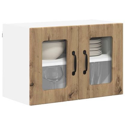 vidaXL Wall Glass Cabinet LUCCA 2 pcs Artisan Oak 60 x 31 x 40 cm