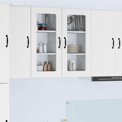 vidaXL Wall Glass Cabinet LUCCA 2 pcs White 40 x 31 x 80 cm