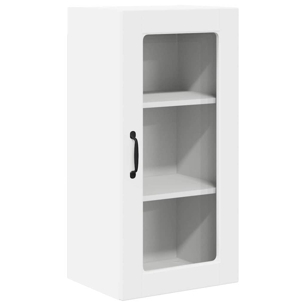 vidaXL Wall Glass Cabinet LUCCA 2 pcs White 40 x 31 x 80 cm