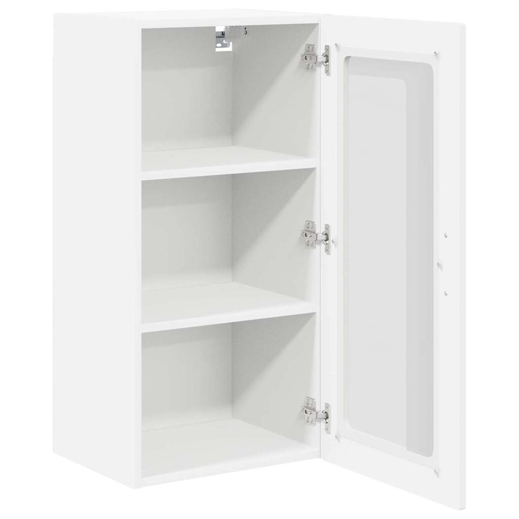 vidaXL Wall Glass Cabinet LUCCA 2 pcs White 40 x 31 x 80 cm