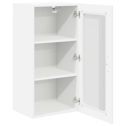 vidaXL Wall Glass Cabinet LUCCA 2 pcs White 40 x 31 x 80 cm