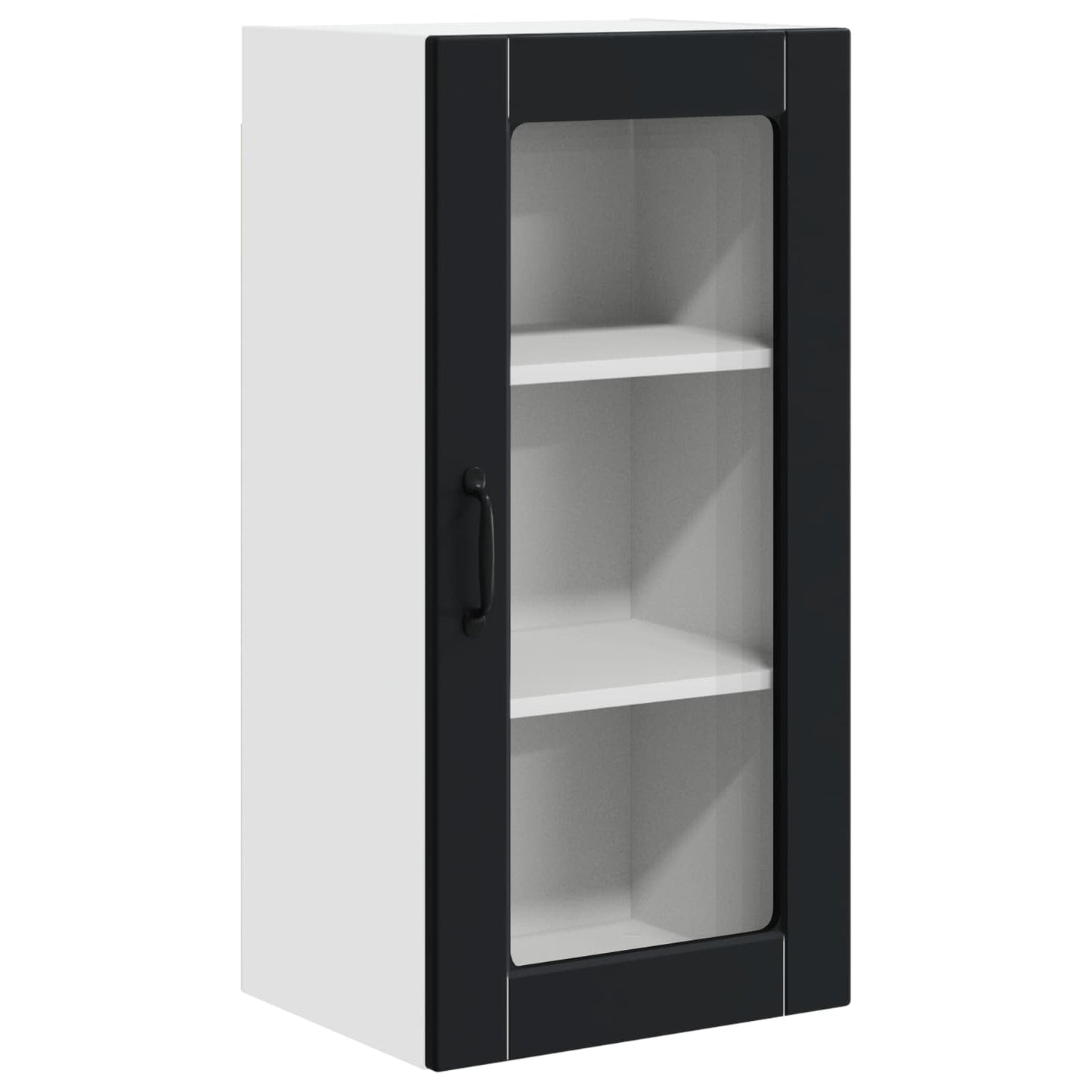 vidaXL Wall Glass Cabinet LUCCA Black 40 x 31 x 80 cm Engineered Wood
