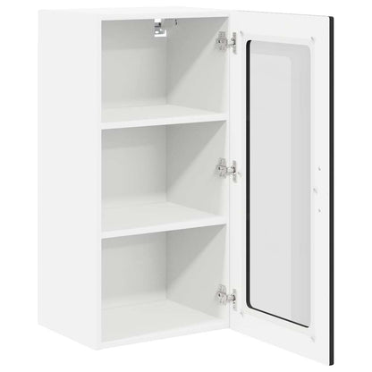 vidaXL Wall Glass Cabinet LUCCA Black 40 x 31 x 80 cm Engineered Wood