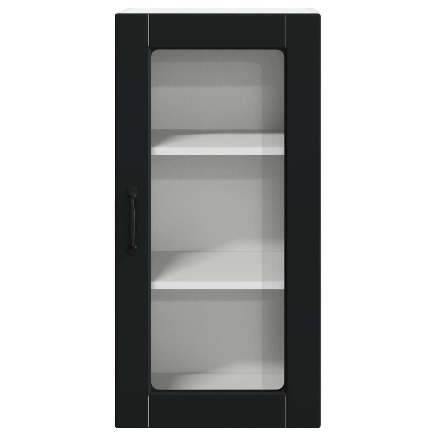 vidaXL Wall Glass Cabinet LUCCA Black 40 x 31 x 80 cm Engineered Wood
