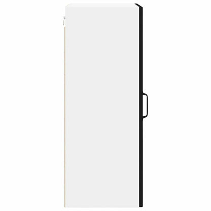 vidaXL Wall Glass Cabinet LUCCA 2 pcs Black 40 x 31 x 80 cm