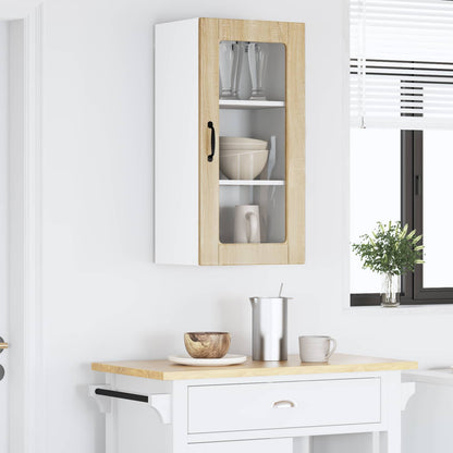 vidaXL Wall Glass Cabinet LUCCA Sonoma Oak 40 x 31 x 80 cm