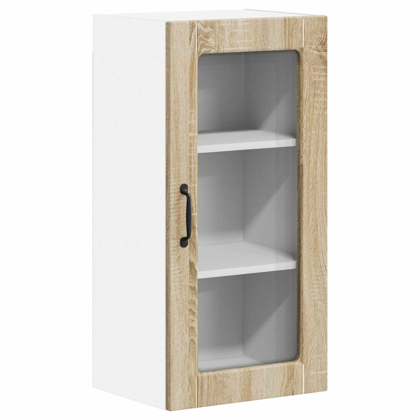 vidaXL Wall Glass Cabinet LUCCA Sonoma Oak 40 x 31 x 80 cm