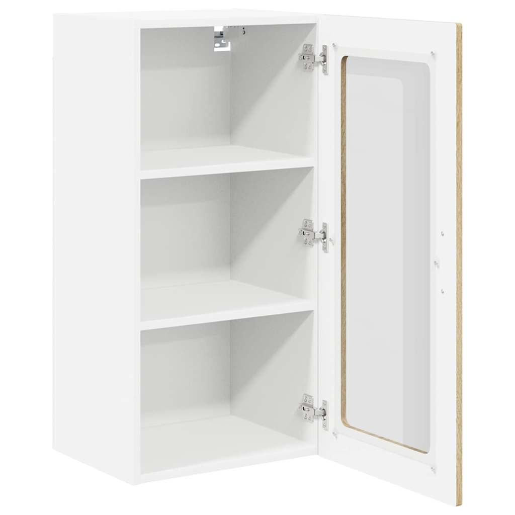vidaXL Wall Glass Cabinet LUCCA Sonoma Oak 40 x 31 x 80 cm