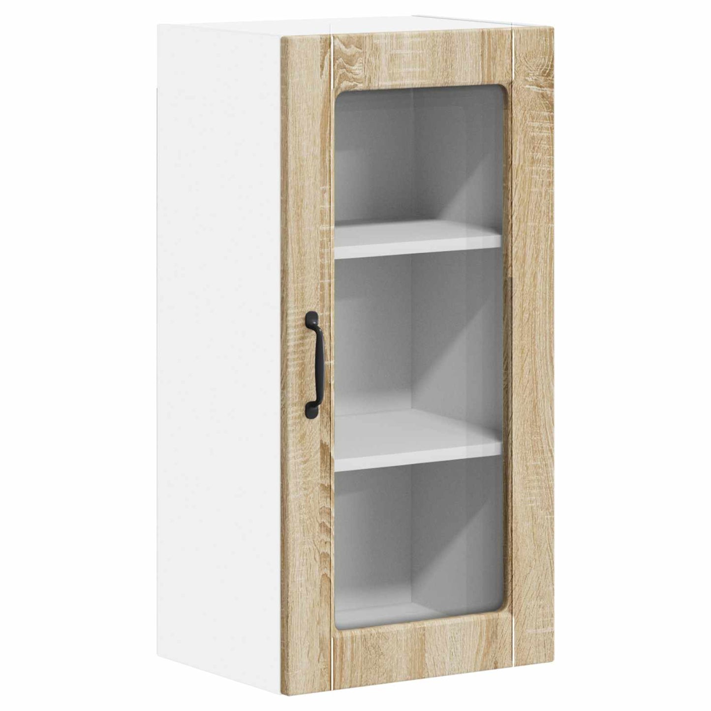 vidaXL Wall Glass Cabinet LUCCA 2 pcs Sonoma Oak 40 x 31 x 80 cm