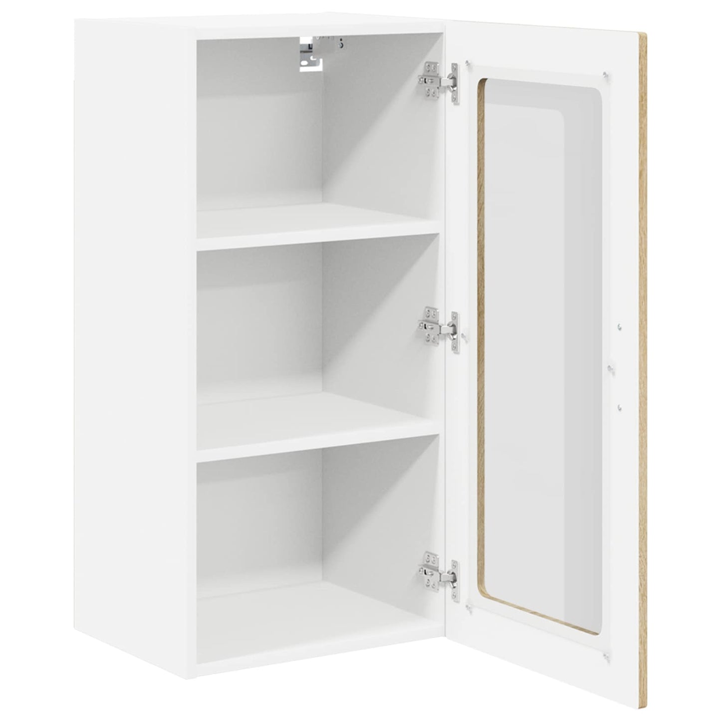 vidaXL Wall Glass Cabinet LUCCA 2 pcs Sonoma Oak 40 x 31 x 80 cm