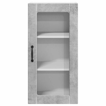 vidaXL Wall Glass Cabinet LUCCA Concrete Grey 40 x 31 x 80 cm