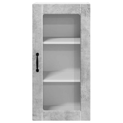 vidaXL Wall Glass Cabinet LUCCA Concrete Grey 40 x 31 x 80 cm