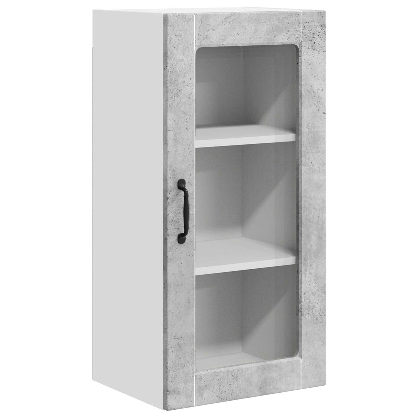 vidaXL Wall Glass Cabinet LUCCA 2 pcs Concrete Grey 40 x 31 x 80 cm