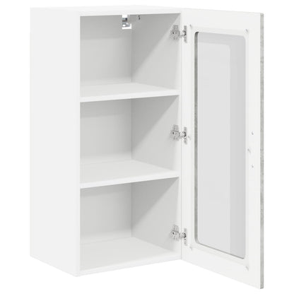 vidaXL Wall Glass Cabinet LUCCA 2 pcs Concrete Grey 40 x 31 x 80 cm