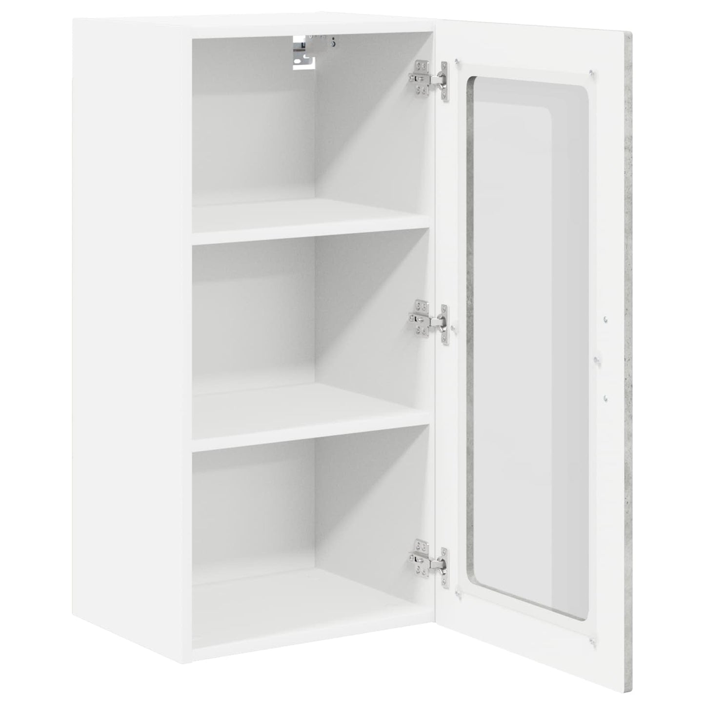 vidaXL Wall Glass Cabinet LUCCA 2 pcs Concrete Grey 40 x 31 x 80 cm
