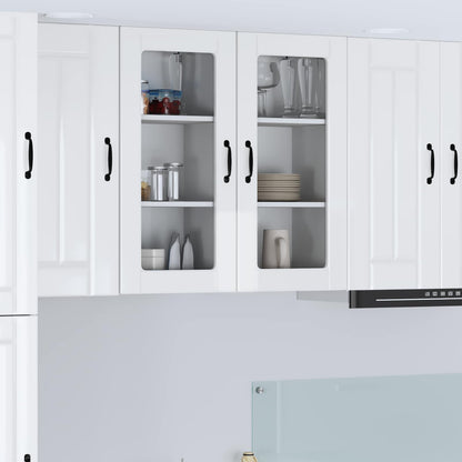 vidaXL Wall Glass Cabinet LUCCA High Gloss White 40 x 31 x 80 cm