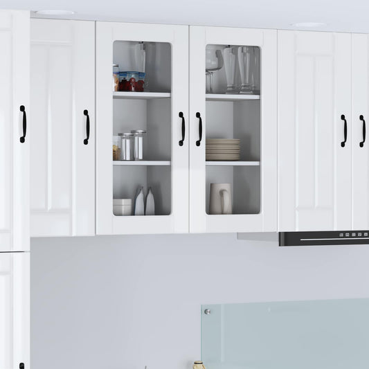 vidaXL Wall Glass Cabinet LUCCA High Gloss White 40 x 31 x 80 cm