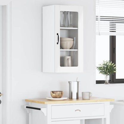 vidaXL Wall Glass Cabinet LUCCA High Gloss White 40 x 31 x 80 cm