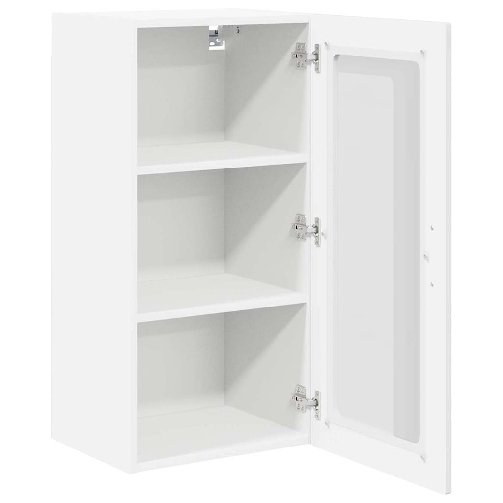 vidaXL Wall Glass Cabinet LUCCA 2 pcs High Gloss White 40 x 31 x 80 cm