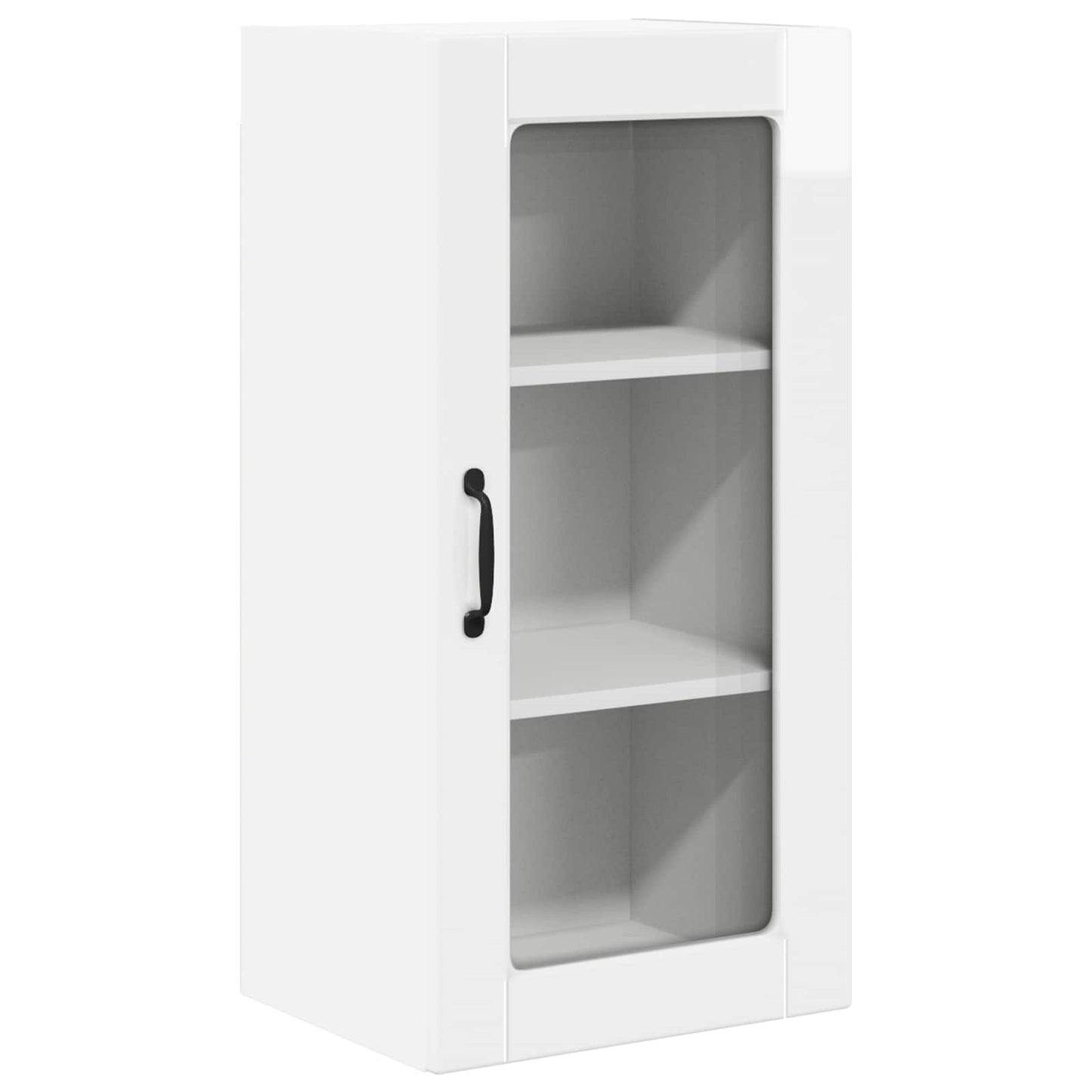 vidaXL Wall Glass Cabinet LUCCA 2 pcs High Gloss White 40 x 31 x 80 cm