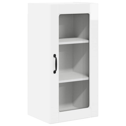 vidaXL Wall Glass Cabinet LUCCA 2 pcs High Gloss White 40 x 31 x 80 cm