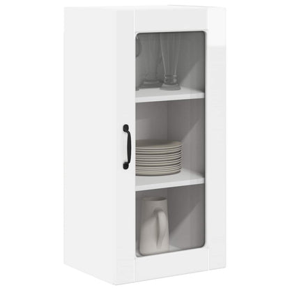 vidaXL Wall Glass Cabinet LUCCA 2 pcs High Gloss White 40 x 31 x 80 cm