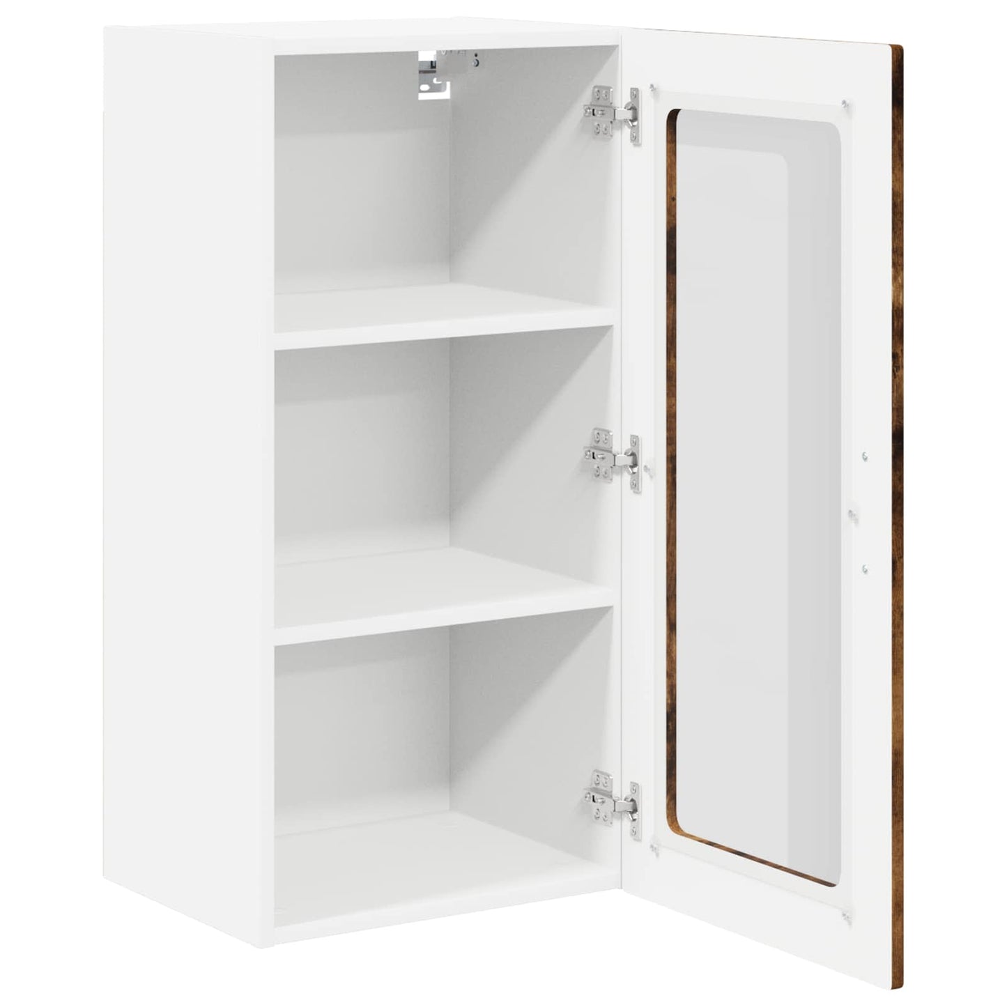 vidaXL Wall Glass Cabinet LUCCA Smoked Oak 40 x 31 x 80 cm