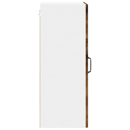 vidaXL Wall Glass Cabinet LUCCA Smoked Oak 40 x 31 x 80 cm