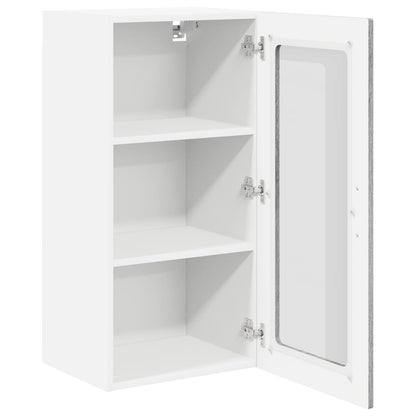 vidaXL Wall Glass Cabinet LUCCA Grey Sonoma 40 x 31 x 80 cm