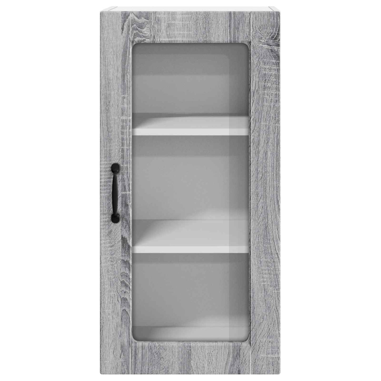 vidaXL Wall Glass Cabinet LUCCA Grey Sonoma 40 x 31 x 80 cm