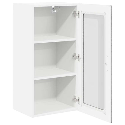 vidaXL Wall Glass Cabinet LUCCA 2 pcs Grey Sonoma 40 x 31 x 80 cm