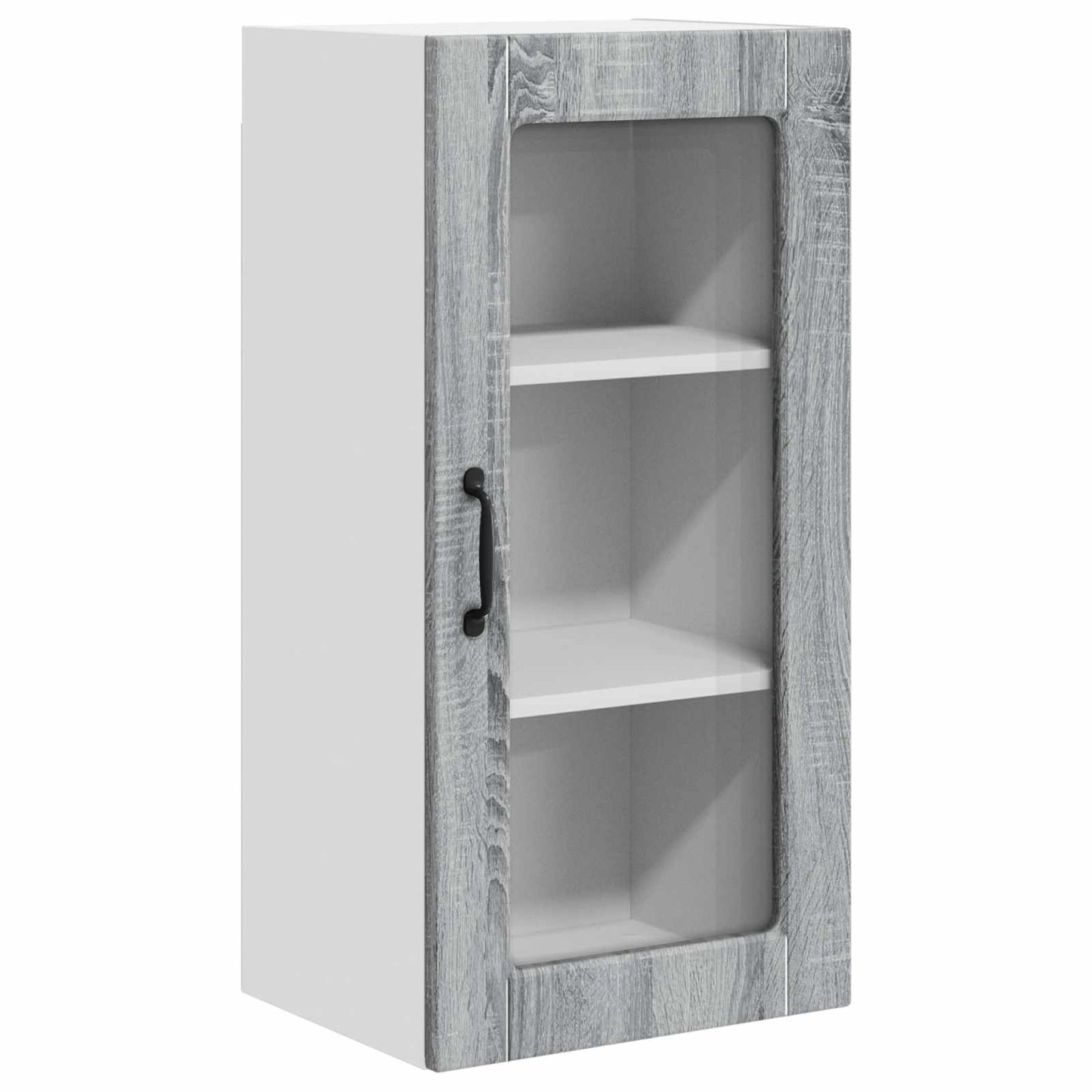 vidaXL Wall Glass Cabinet LUCCA 2 pcs Grey Sonoma 40 x 31 x 80 cm