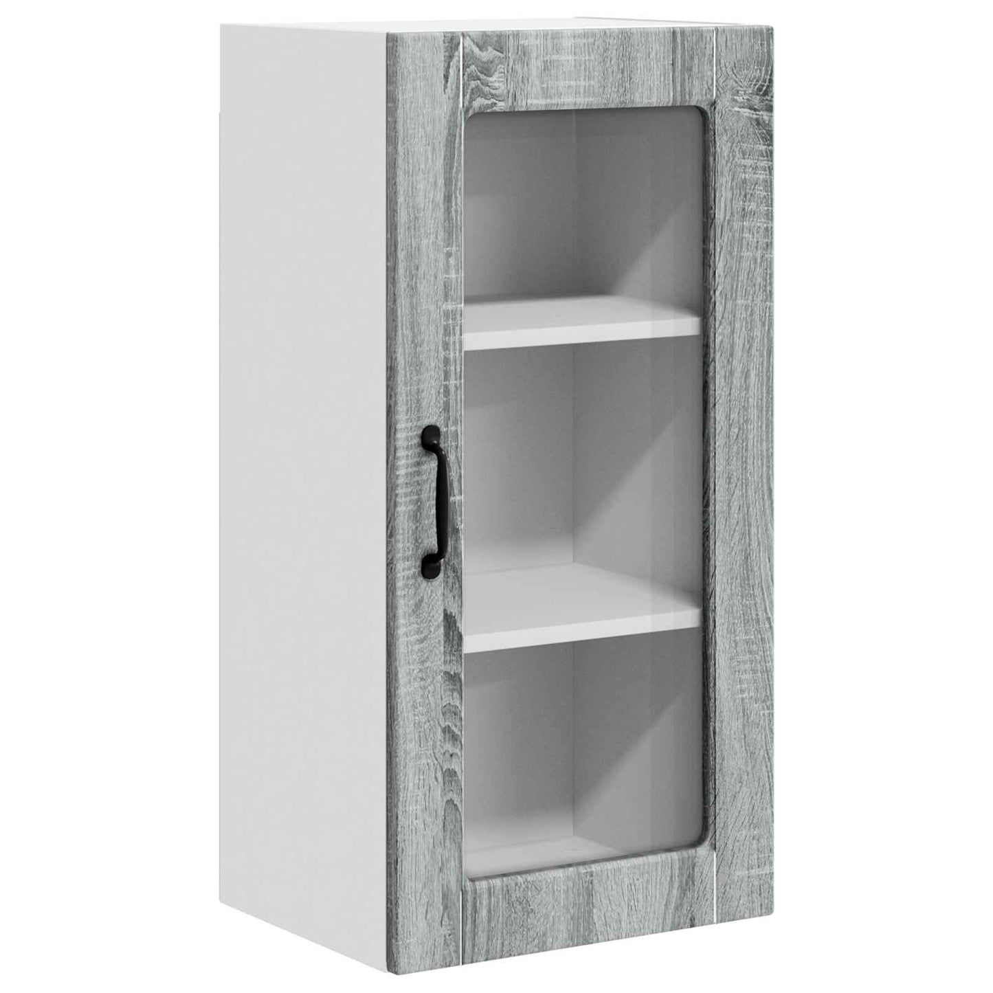vidaXL Wall Glass Cabinet LUCCA 2 pcs Grey Sonoma 40 x 31 x 80 cm