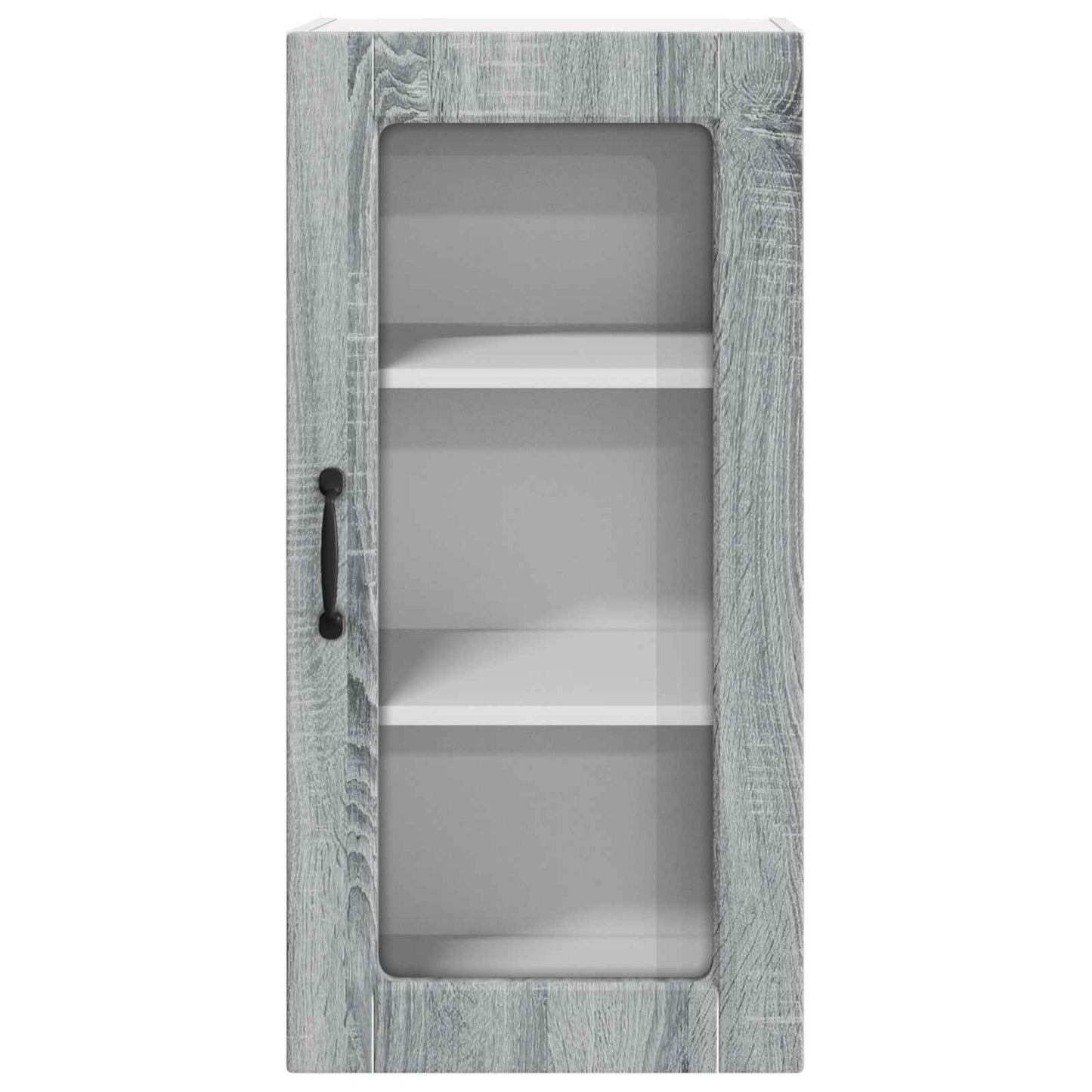 vidaXL Wall Glass Cabinet LUCCA 2 pcs Grey Sonoma 40 x 31 x 80 cm