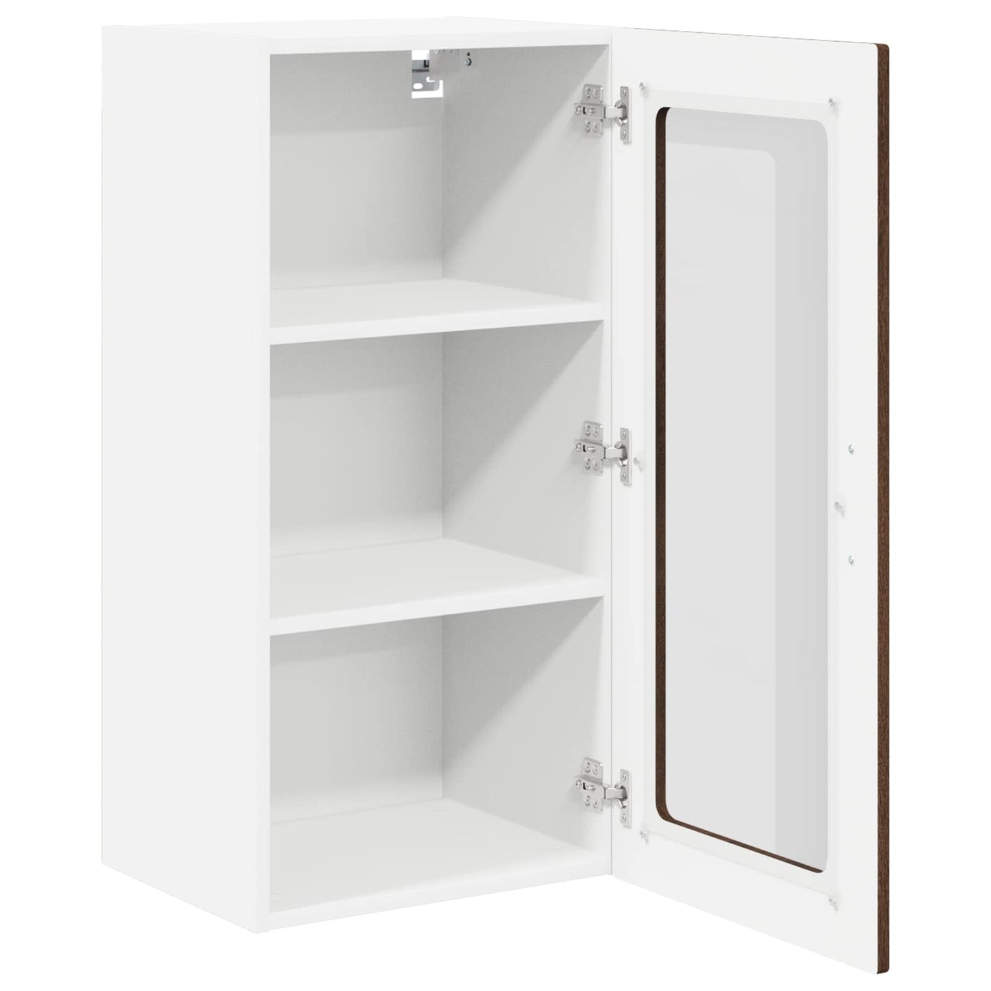 vidaXL Wall Glass Cabinet LUCCA Brown Oak 40 x 31 x 80 cm