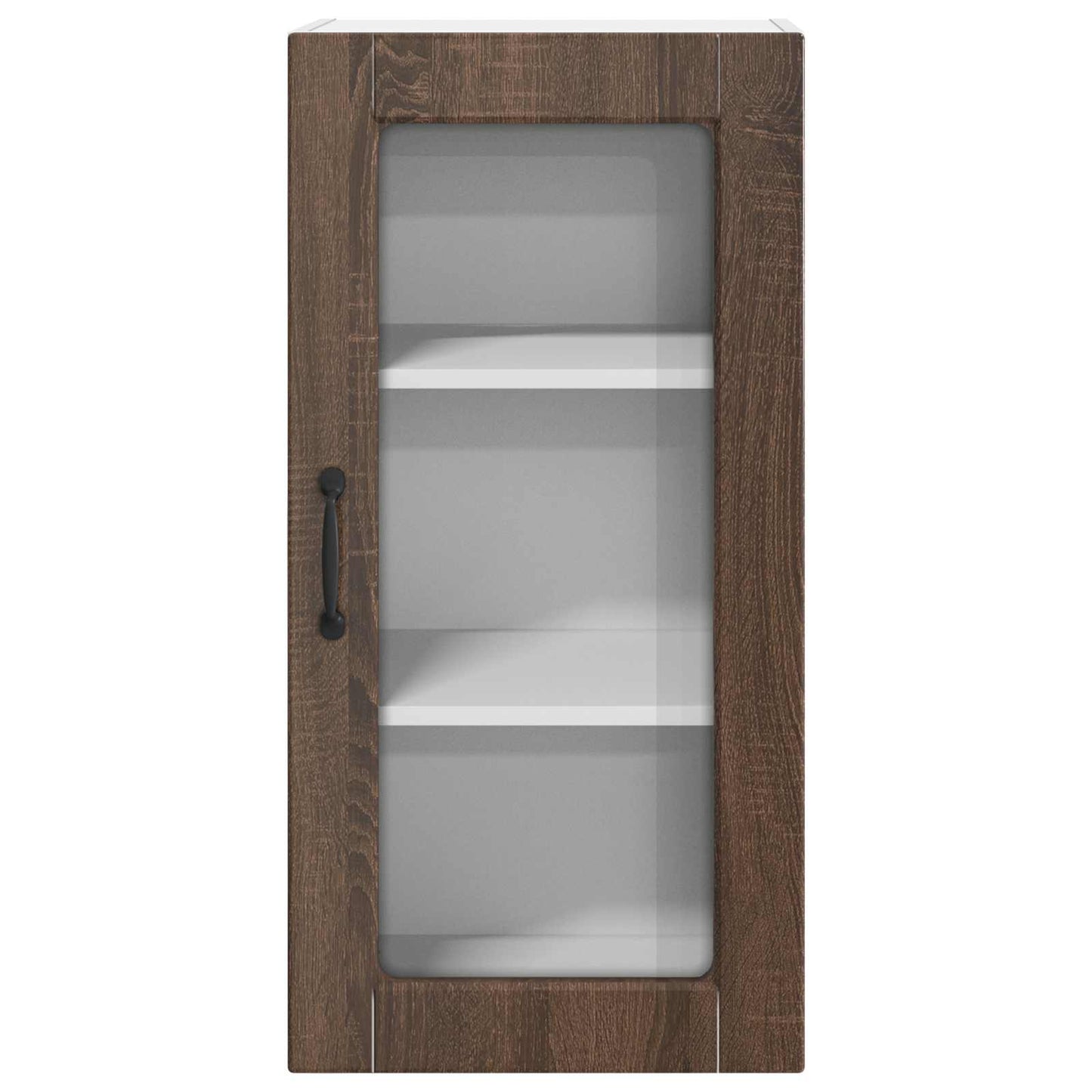 vidaXL Wall Glass Cabinet LUCCA Brown Oak 40 x 31 x 80 cm