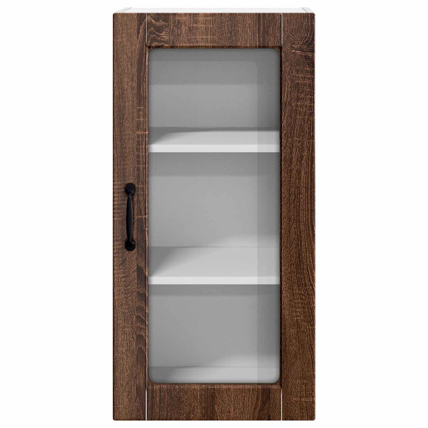 vidaXL Wall Glass Cabinet LUCCA Brown Oak 40 x 31 x 80 cm