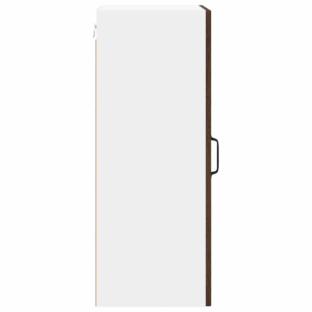 vidaXL Wall Glass Cabinet LUCCA Brown Oak 40 x 31 x 80 cm