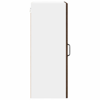 vidaXL Wall Glass Cabinet LUCCA Brown Oak 40 x 31 x 80 cm