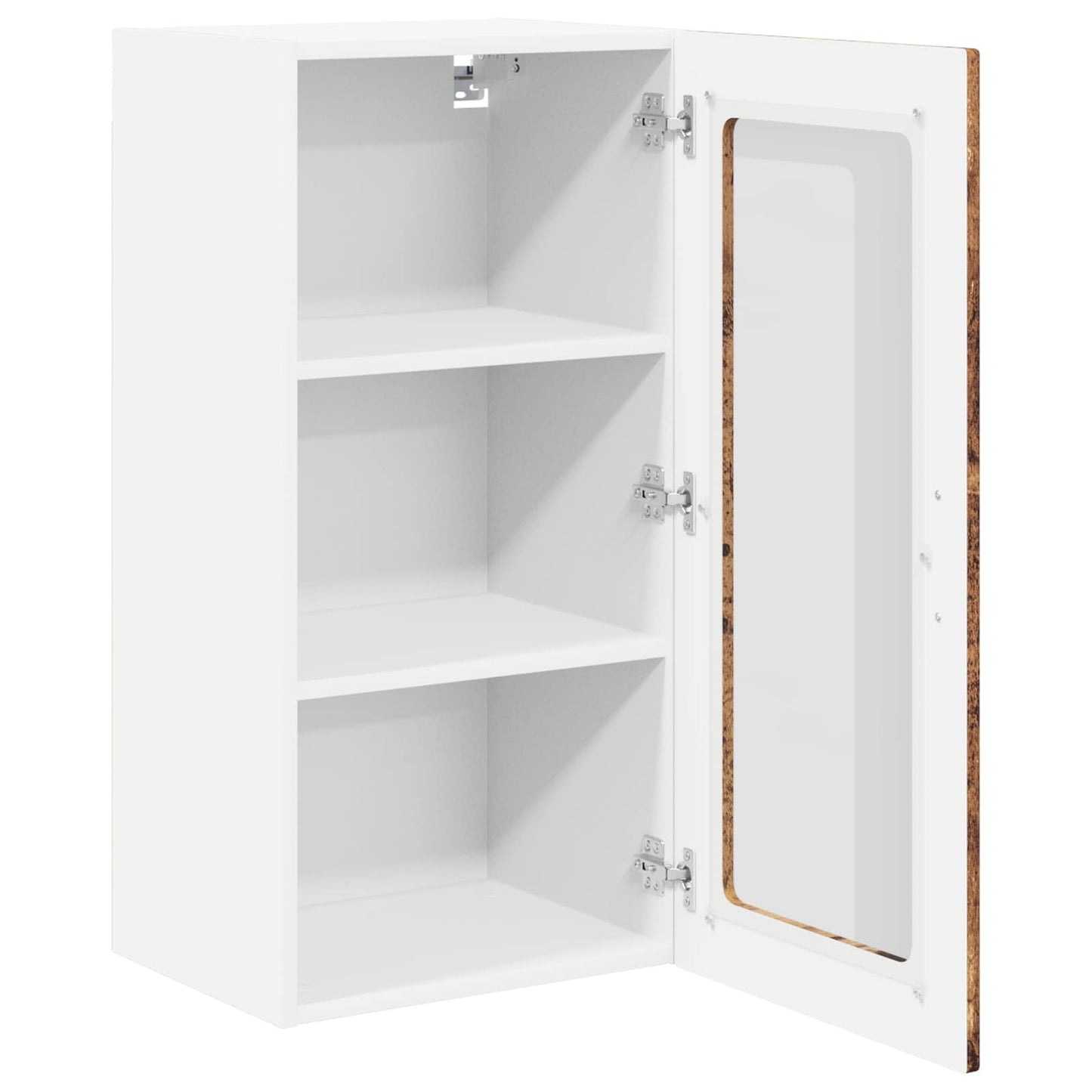 vidaXL Wall Glass Cabinet LUCCA Old Wood 40 x 31 x 80 cm