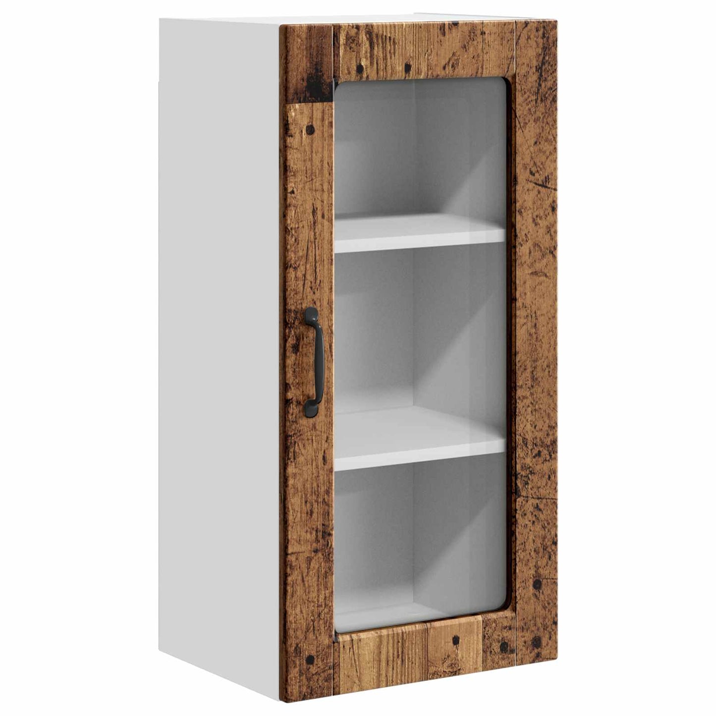 vidaXL Wall Glass Cabinet LUCCA 2 pcs Old Wood 40 x 31 x 80 cm