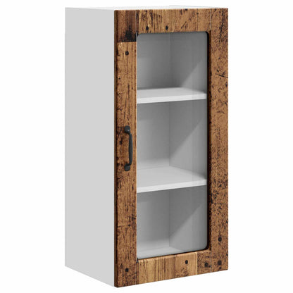vidaXL Wall Glass Cabinet LUCCA 2 pcs Old Wood 40 x 31 x 80 cm