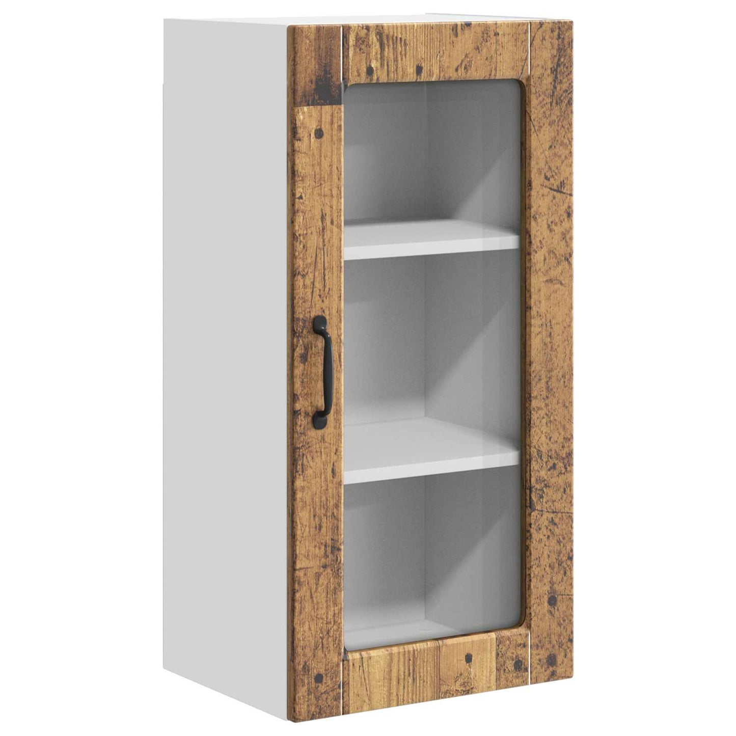 vidaXL Wall Glass Cabinet LUCCA 2 pcs Old Wood 40 x 31 x 80 cm