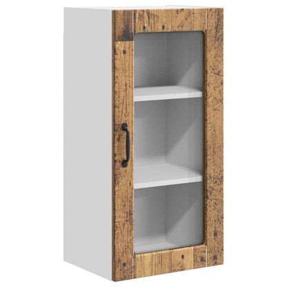 vidaXL Wall Glass Cabinet LUCCA 2 pcs Old Wood 40 x 31 x 80 cm